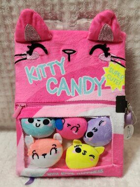 CLAIRE'S Kitty Candy Furry Lock Diary Journal - NEW NWT